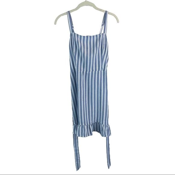 Hollister Striped Ruffle-Hem Mini Dress- Med - Picture 2 of 6